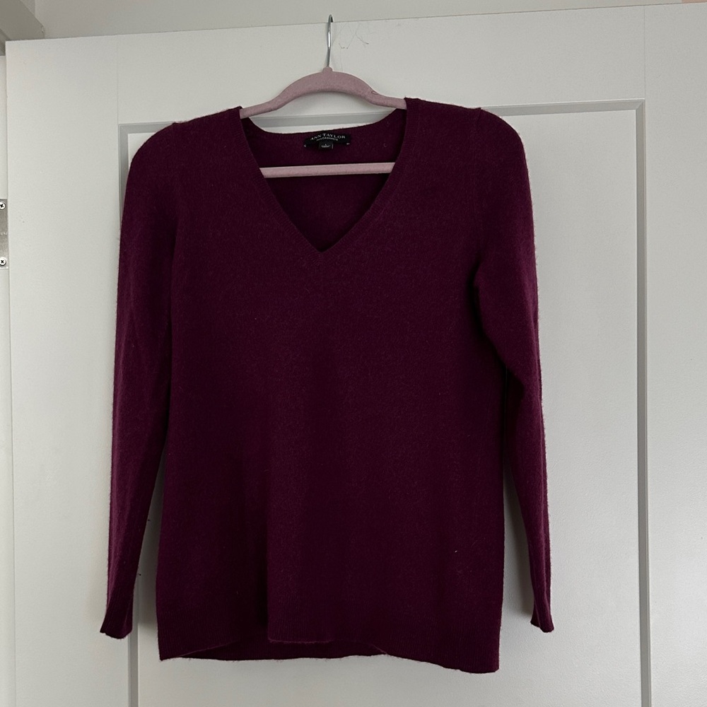 Ann Taylor Cashmere Sweater in Deep Purple
